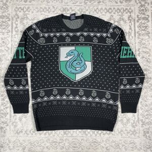 Wizarding World Harry Potter Sweater Christmas Slytherin Black Size 2XL XXL